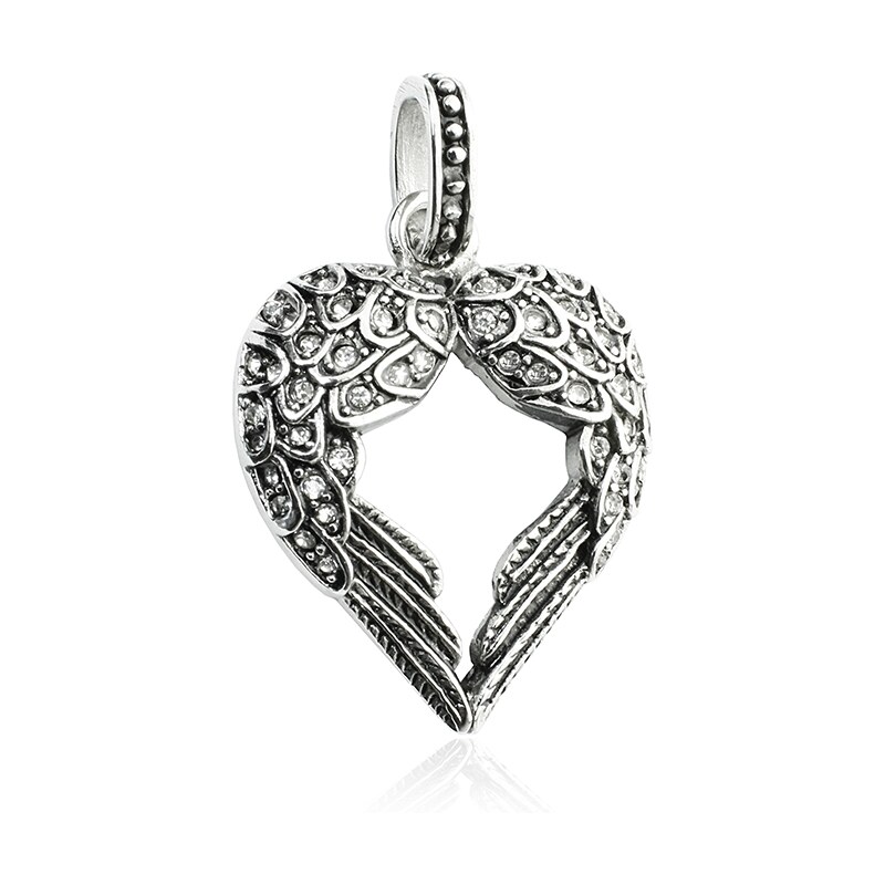 BM Jewellery Prívesok anjelské krídla so zirkónmi z chirurgickej ocele 10399980