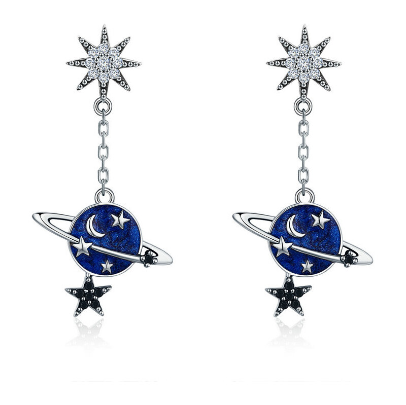 Emporial strieborné náušnice Krásny vesmír SCE348 66464732