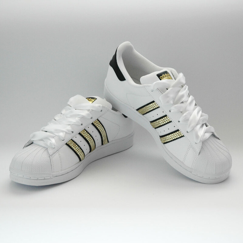 Adidas Superstar Foundation SparkleS White Black Gold - GLAMI.sk