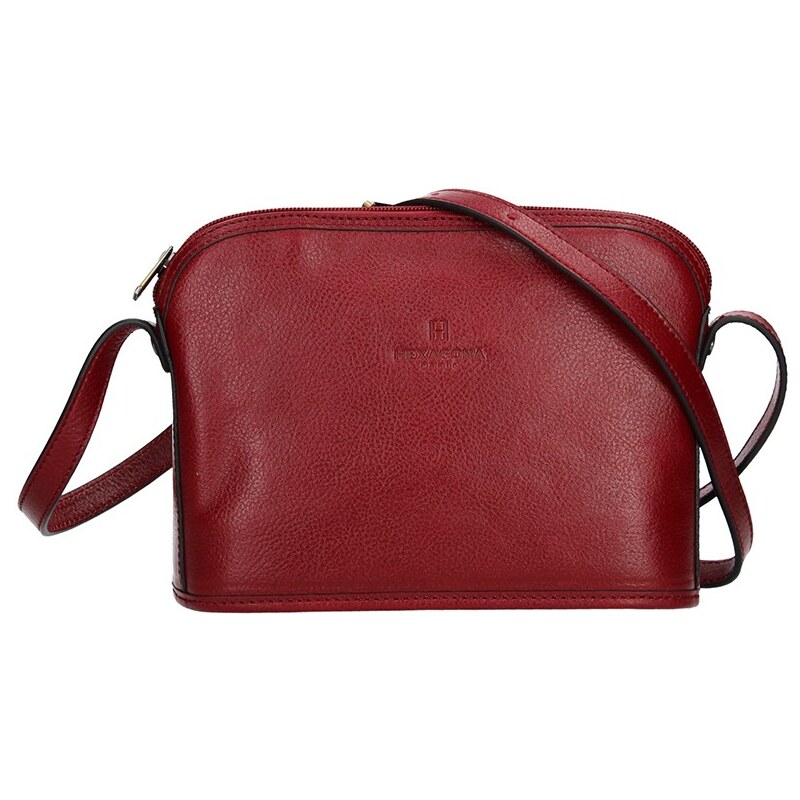 Kožená dámska crossbody kabelka Hexagona 111747 - vínová 48228096