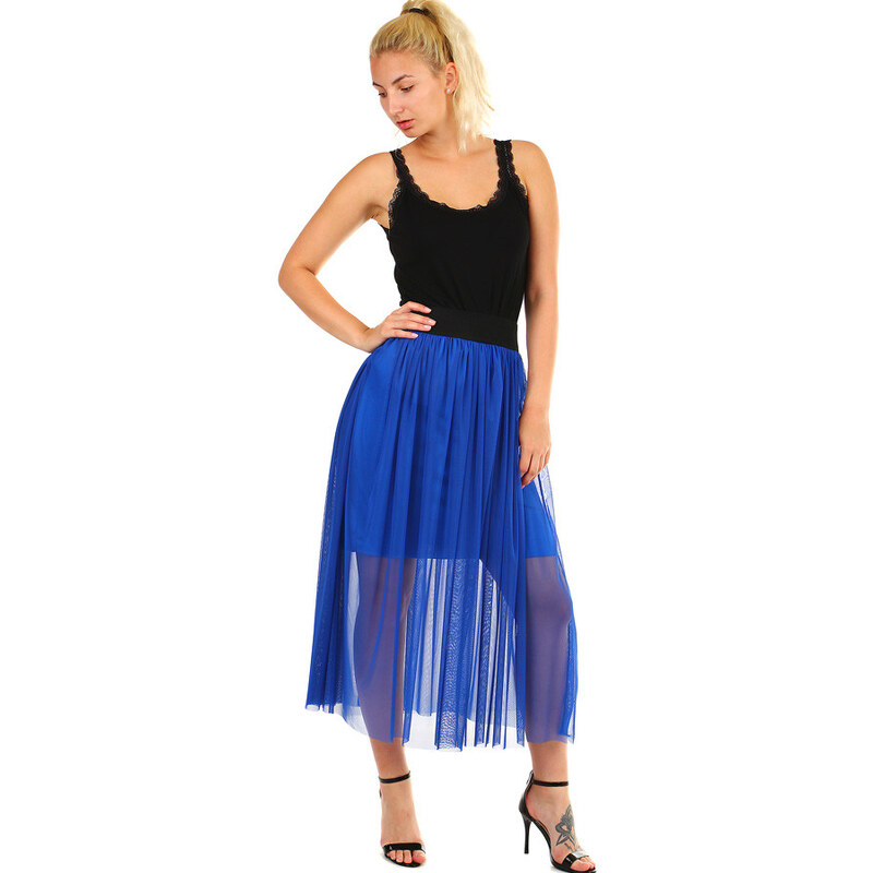 Glara Dámska tylová dlhá sukňa 48201986