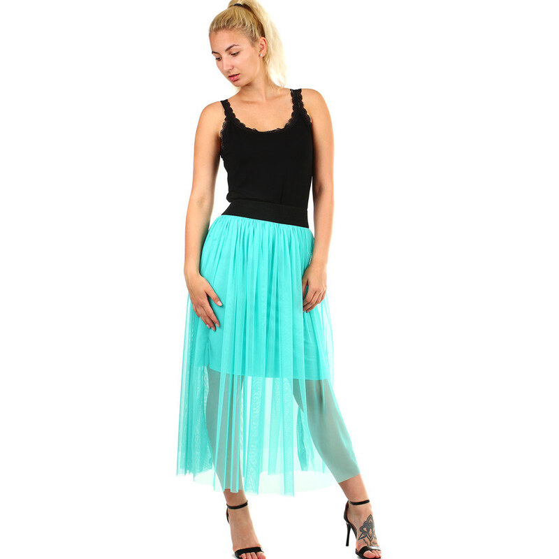 Glara Dámska tylová dlhá sukňa 48201987