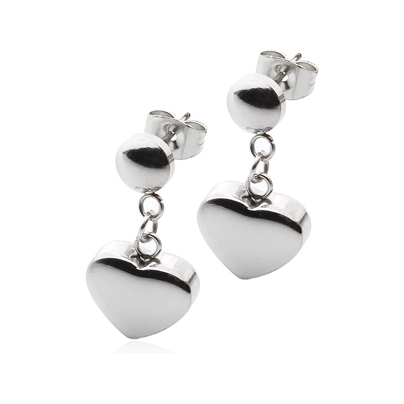 BM Jewellery Náušnice srdce z chirurgické oceli S379050 10400020
