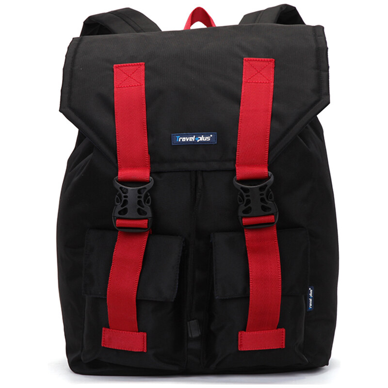 Veľký priedušný multifunkčný batoh Travel plus, čierno-červený 64830931