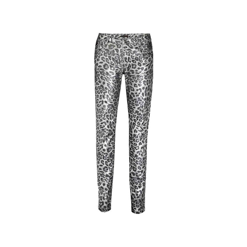E-shop Džínsy s leopardím vzorom APART, strieborné