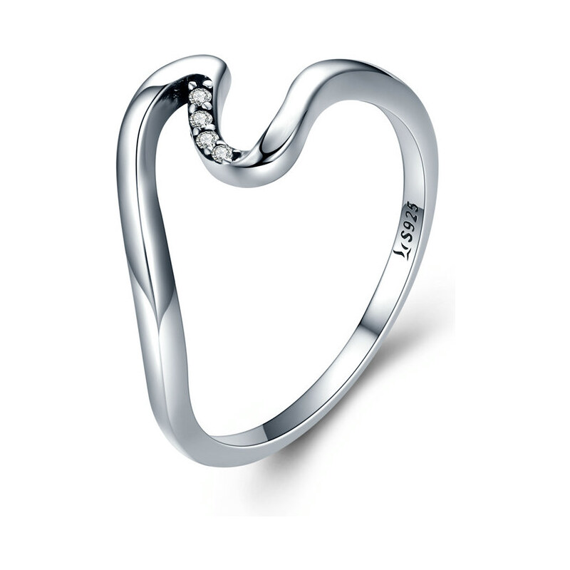 Emporial strieborný prsteň Trblietavá vlnka 29154290