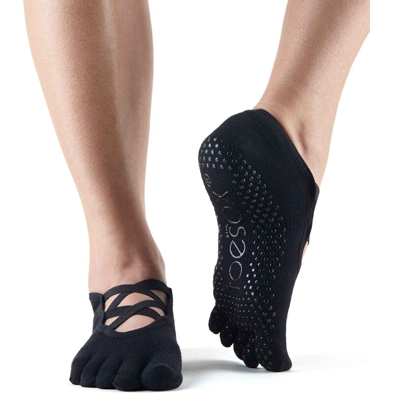 Toesox Fulltoe Elle protišmykové ponožky (čierna)