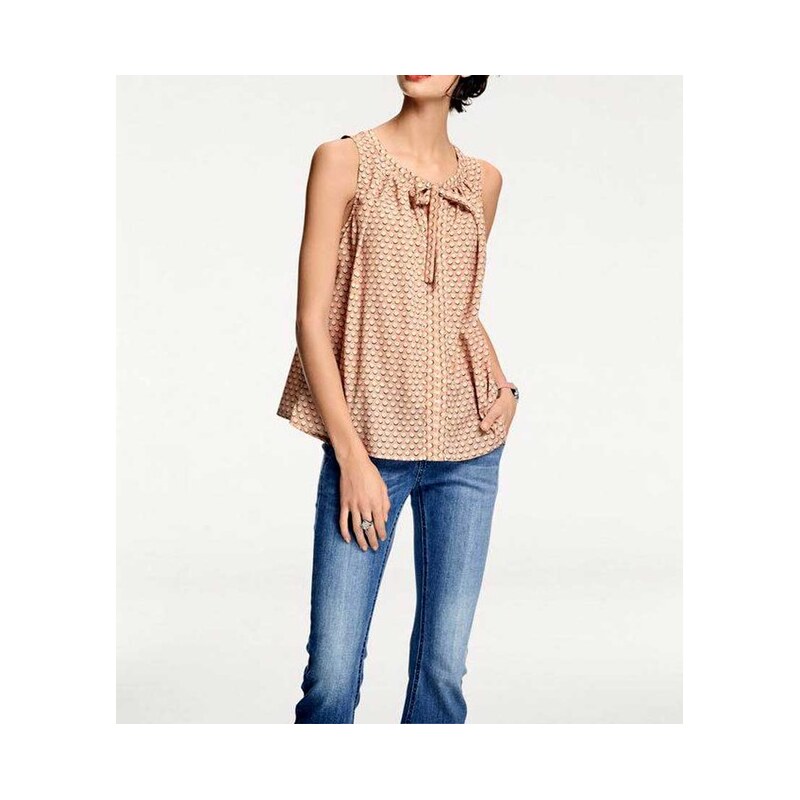 E-shop Patrizia Dini Bodkovaný Top, marhuľová