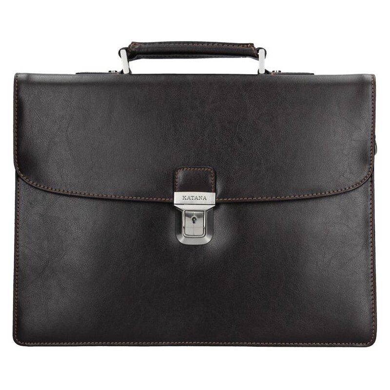 Pánska kožená aktovka Katana Baron - tmavo hnedá 11533513