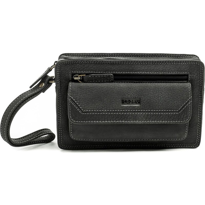 Lagen LM-022-W černá pánská kožená etue 66855101