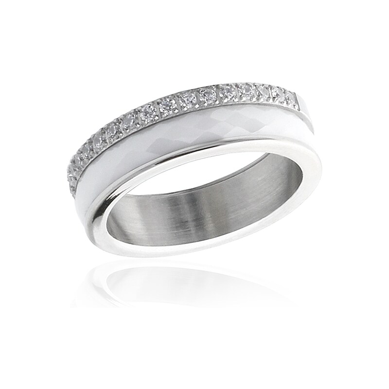BM Jewellery Dámsky keramický prsteň so zirkónmi S452190 20962811