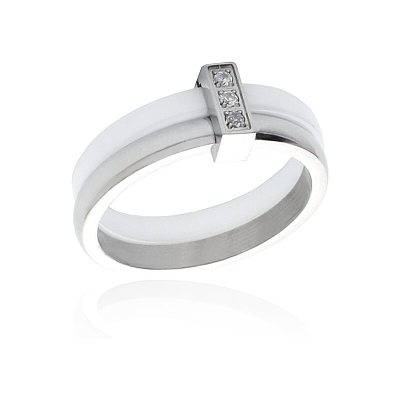 BM Jewellery Dámsky keramický prsteň so zirkónmi S453130 20962812