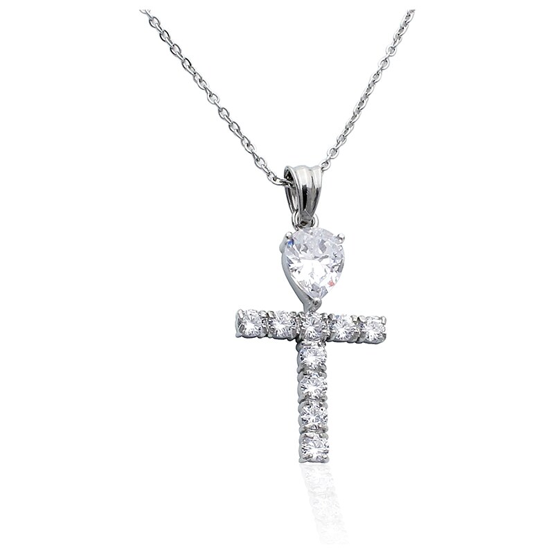 BM Jewellery Náhrdelník zirkónový kríž z chirurgickej ocele S454120 10400089