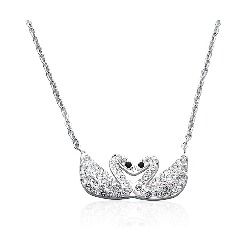BM Jewellery Náhrdelník dve labute sa zirkónmi S457100 10400092