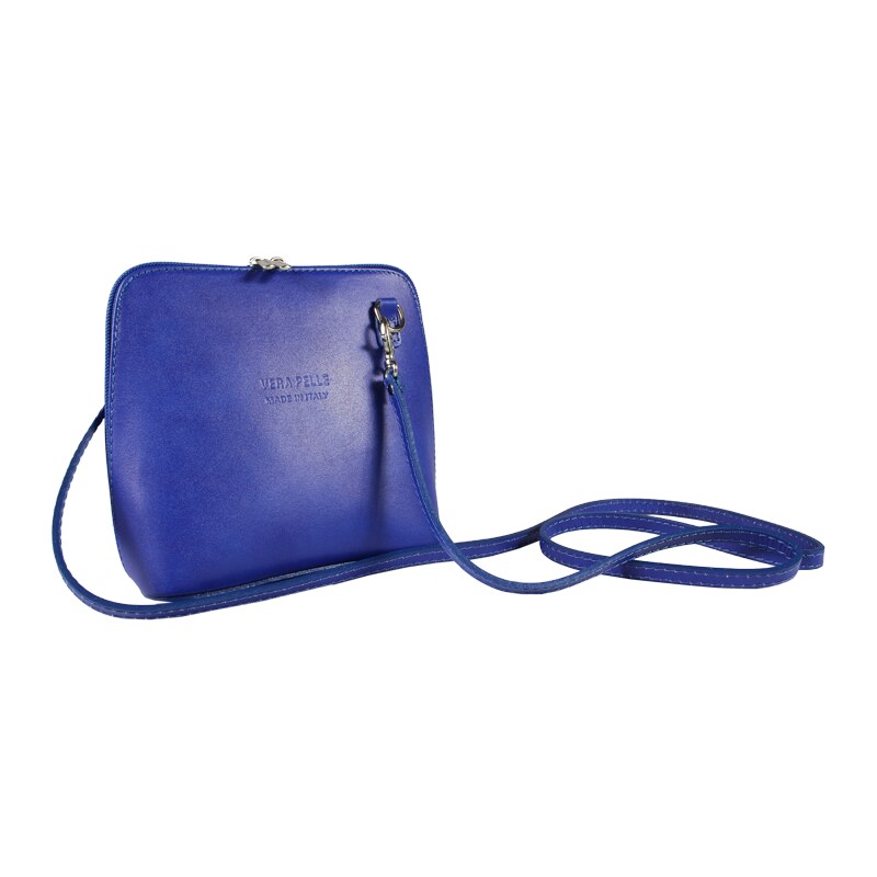 Modrá kožená talianska crossbody kabelka Grana Azzura Scura 37993027