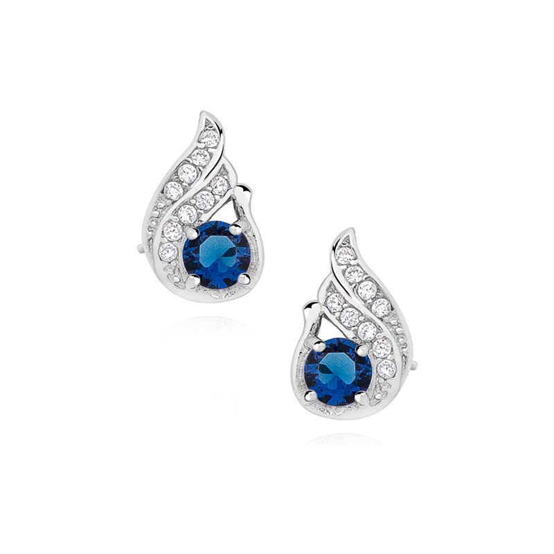 Olivie Strieborné náušnice so zafírovým zirkónom 1657 67500211