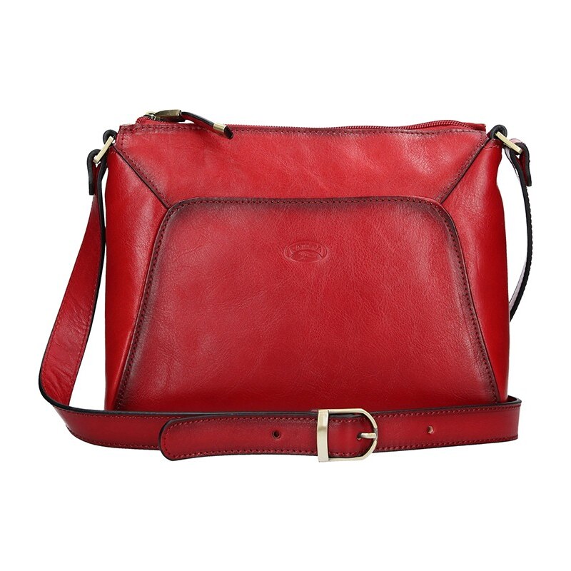 Kožená dámska crosbody kabelka Katana Selma - červená 24847478
