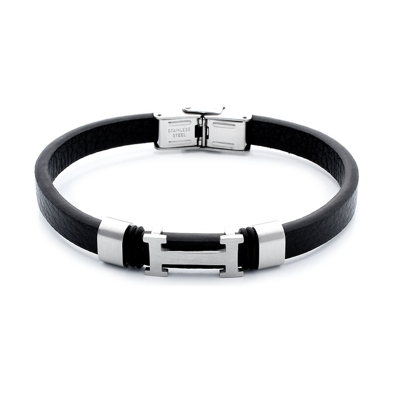 BM Jewellery Pánsky kožený náramok Herm S464180 10400098