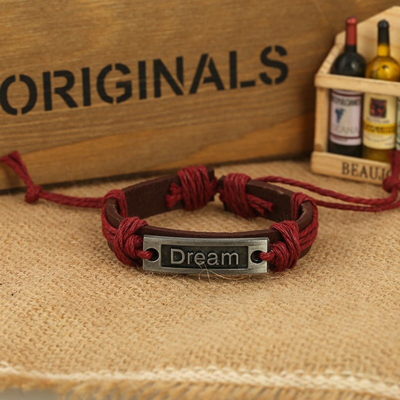 Buďchlap Dream náramok v bordo-hnedom prevedení 65637844