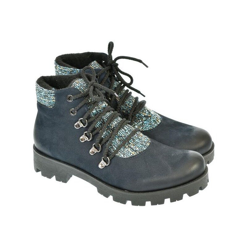 OLEKSY Dámske kožené modré poltopánky DENTE 6447584