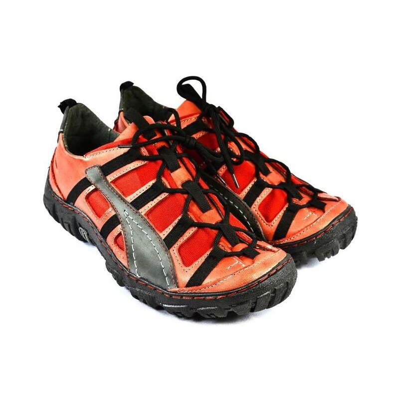 KREZUS Pánske kožené červené topánky VINCENT 8564507