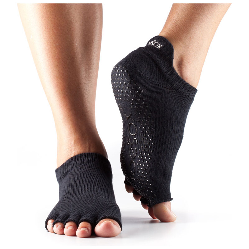 Toesox Halftoe Low rise Grip protišmykové ponožky čierne (Black)