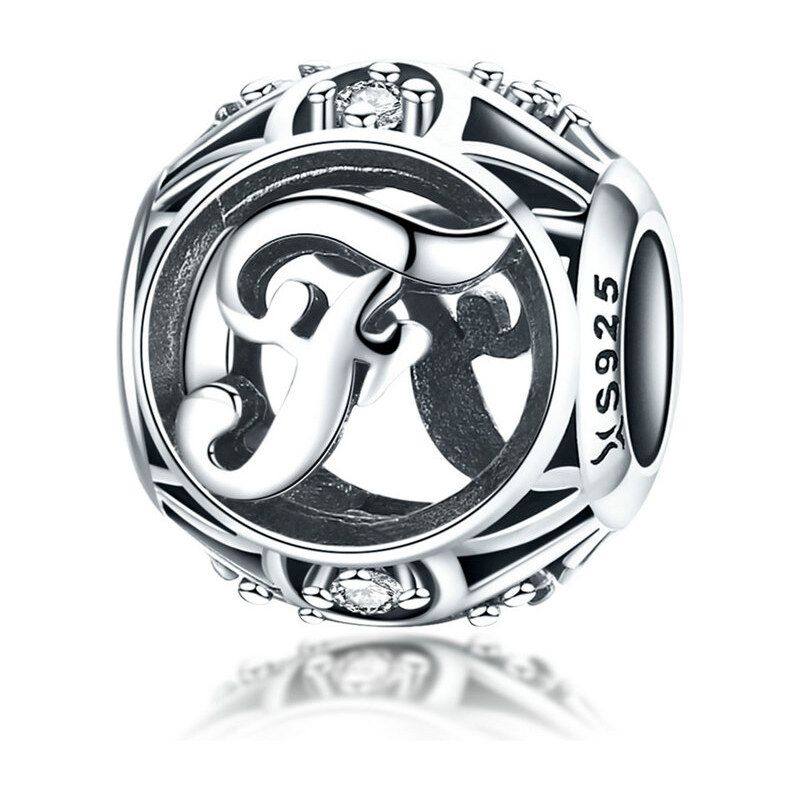 Emporial strieborný prívesok korálka Písmeno F 24464415