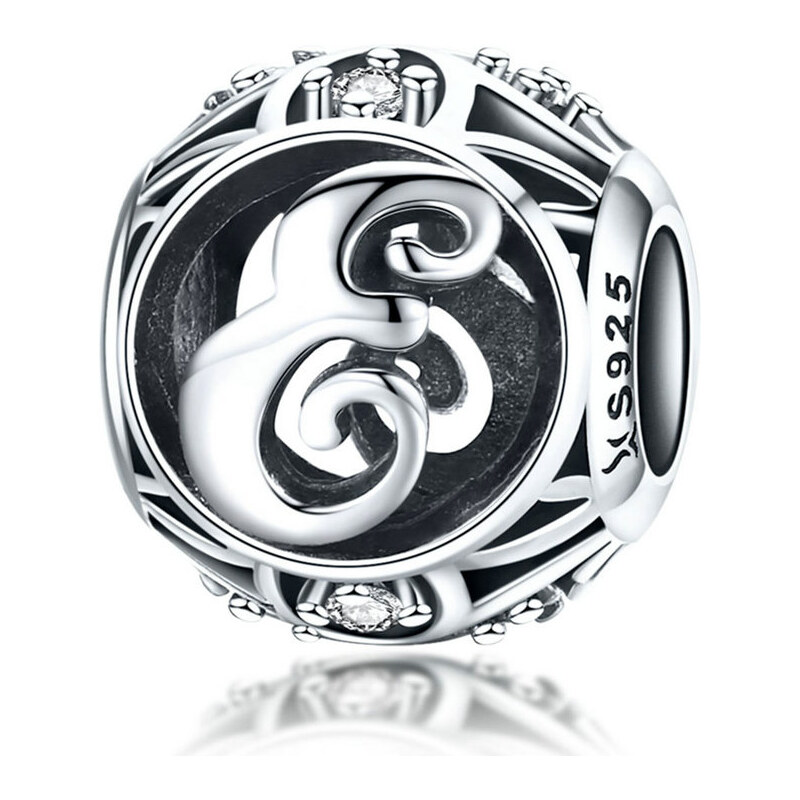 Emporial strieborný prívesok korálka Písmeno E 24464414