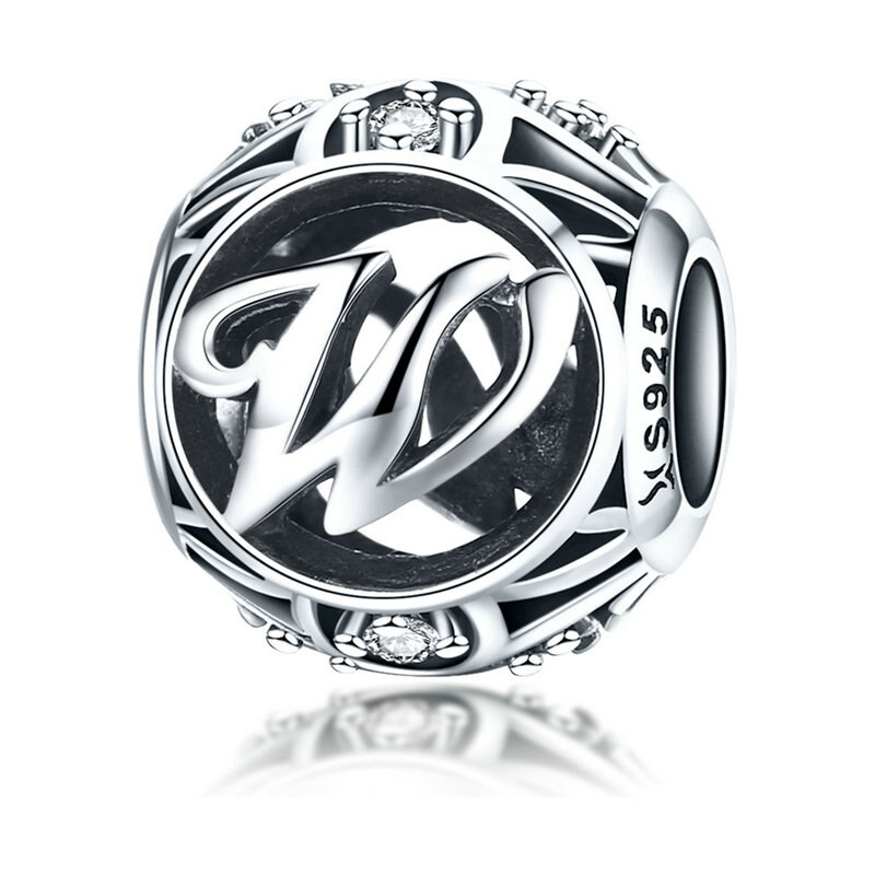 Emporial strieborný prívesok korálka Písmeno W 24464432