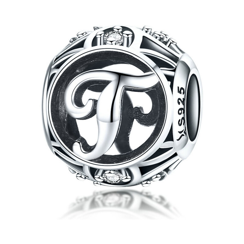 Emporial strieborný prívesok korálka Písmeno T 24464429