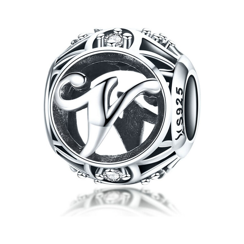 Emporial strieborný prívesok korálka Písmeno V 24464431