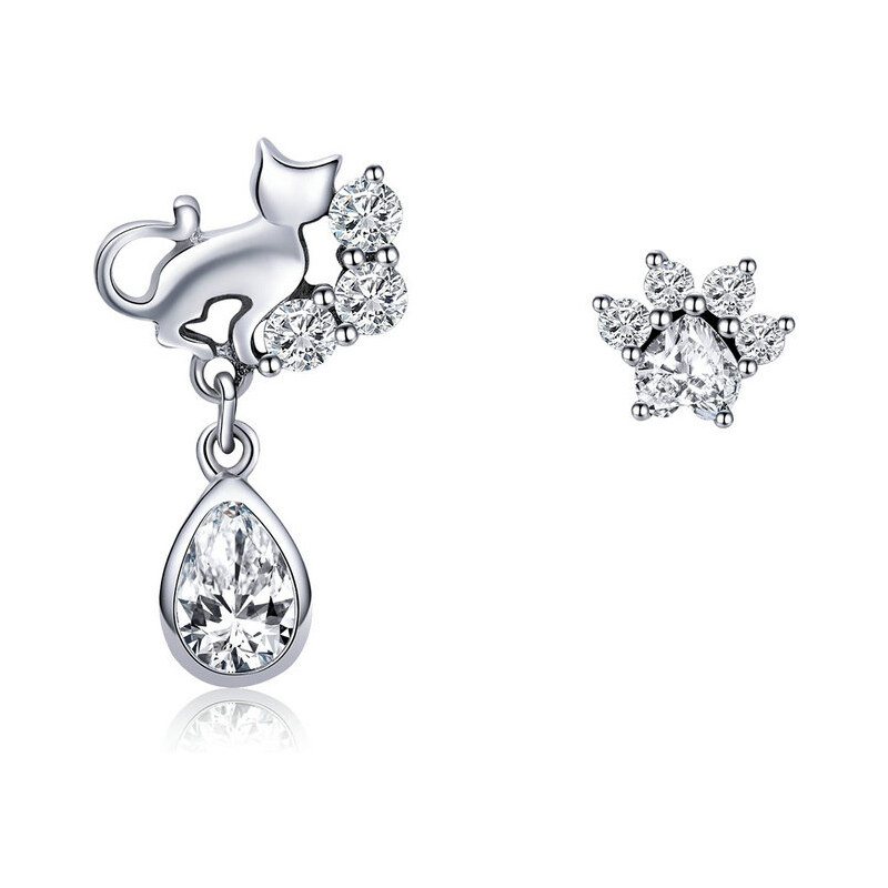 Emporial strieborné náušnice Milovaná mačka SCE424 28217810