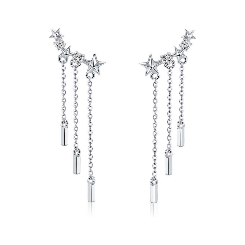 Emporial strieborné náušnice Padajúce hviezdy SCE399 28183408