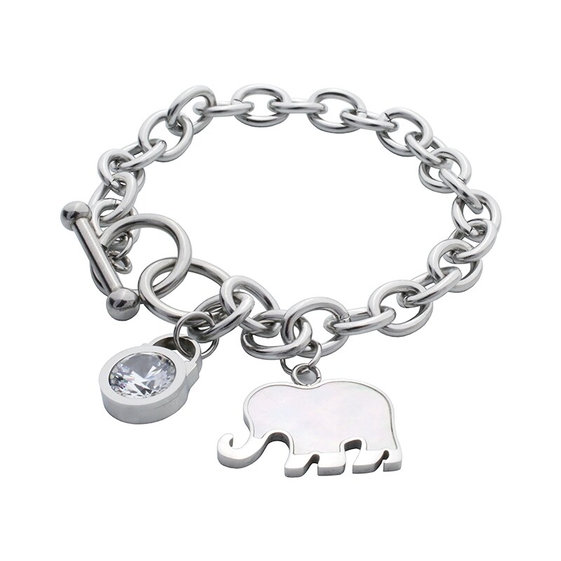 BM Jewellery Dámsky náramok so slonom z chirurgickej ocele S544060 21385823