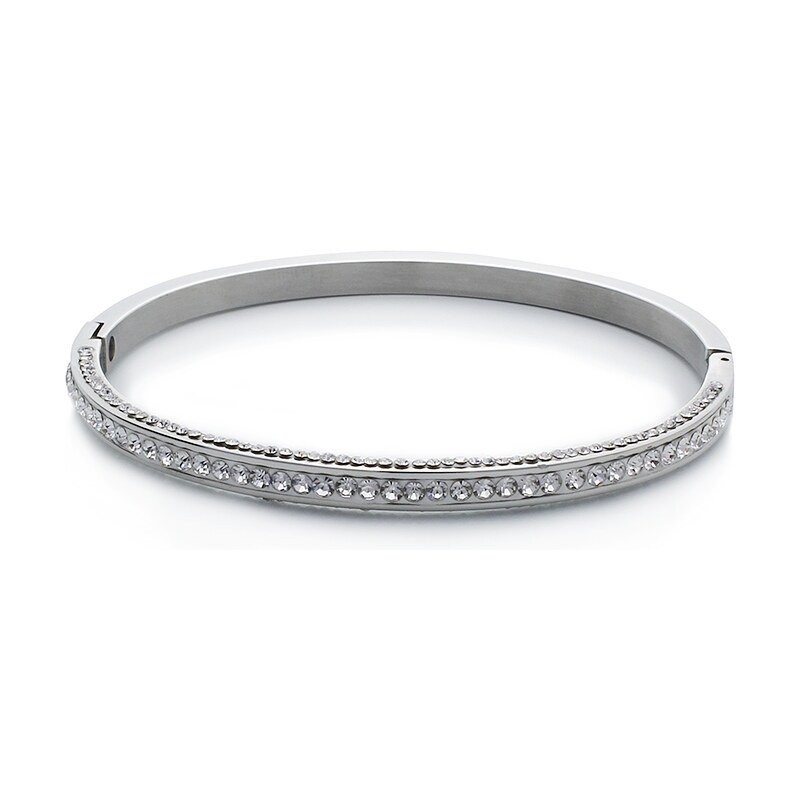 BM Jewellery Luxusné pevný náramok so zirkónmi S544110 10400175