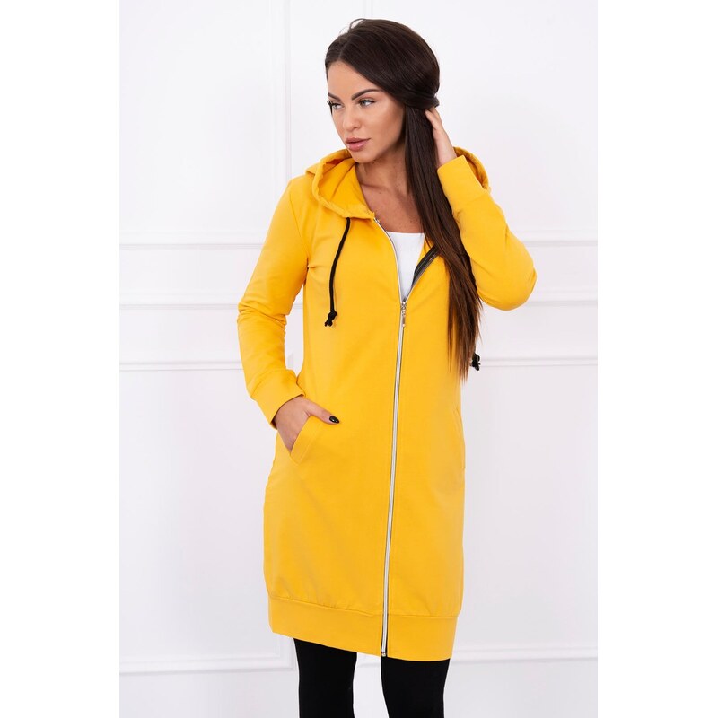 MladaModa Predlžená mikina s kapucňou horčicová 7107303