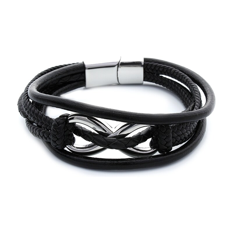 BM Jewellery Pánsky kožený náramok nekonečno INFINITY S565150 10400193