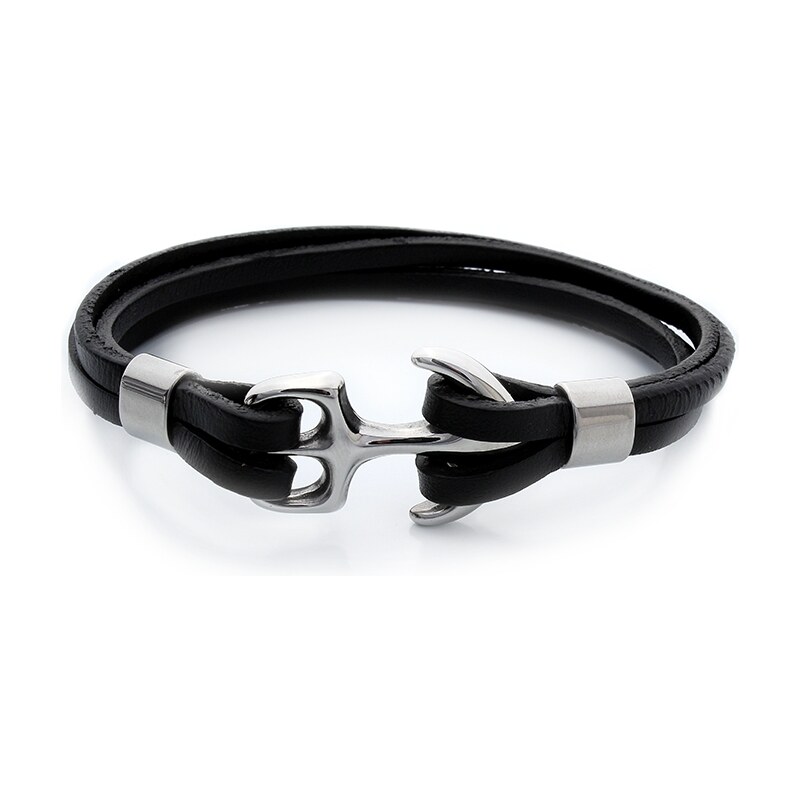 BM Jewellery Pánsky kožený náramok kotva ANCHOR S566110 10400194