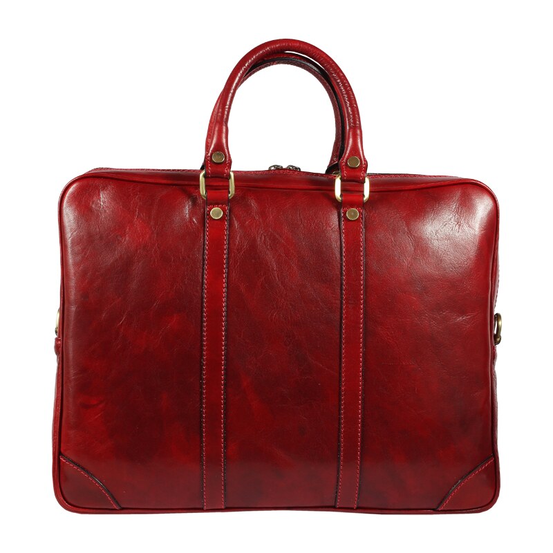 Červená kožená talianska kabelka Alano Rosso NovaKabelka.sk 7134799