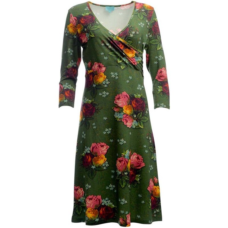 LaLamour Zelené Šaty S Ružami 7076506