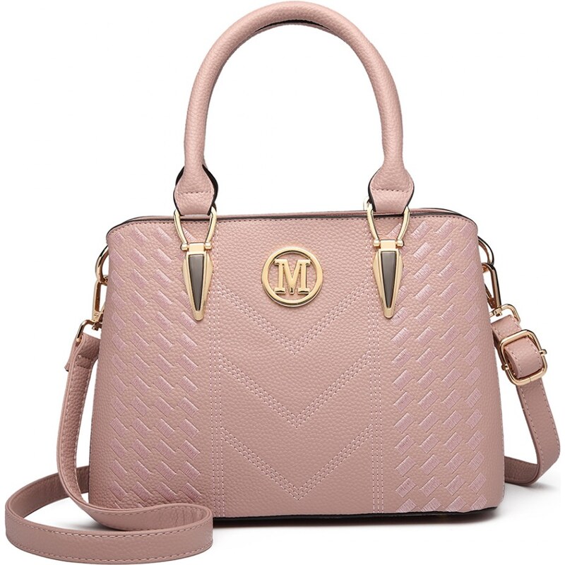 Konofactory Ružová luxusná kabelka cez plece „Emilie“ 62068188