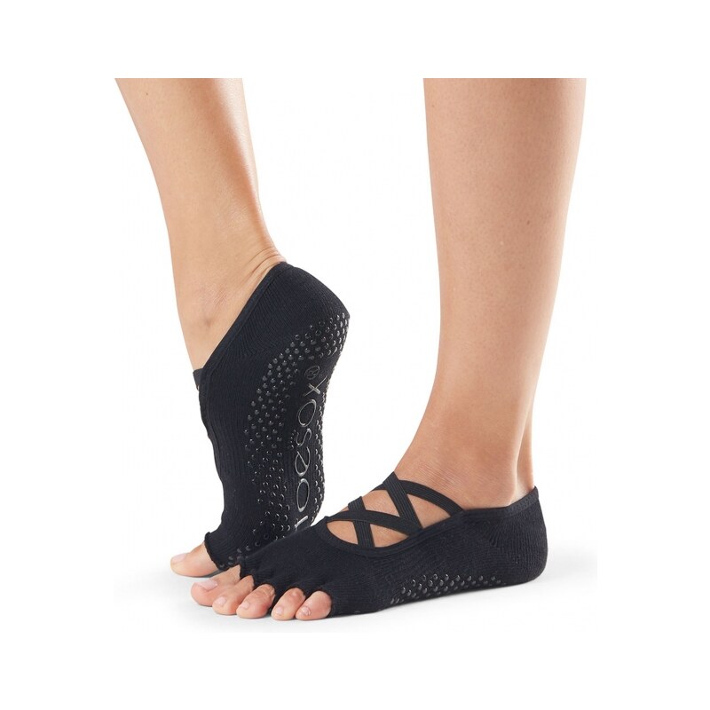 Toesox Halftoe Elle protišmykové ponožky (čierna)