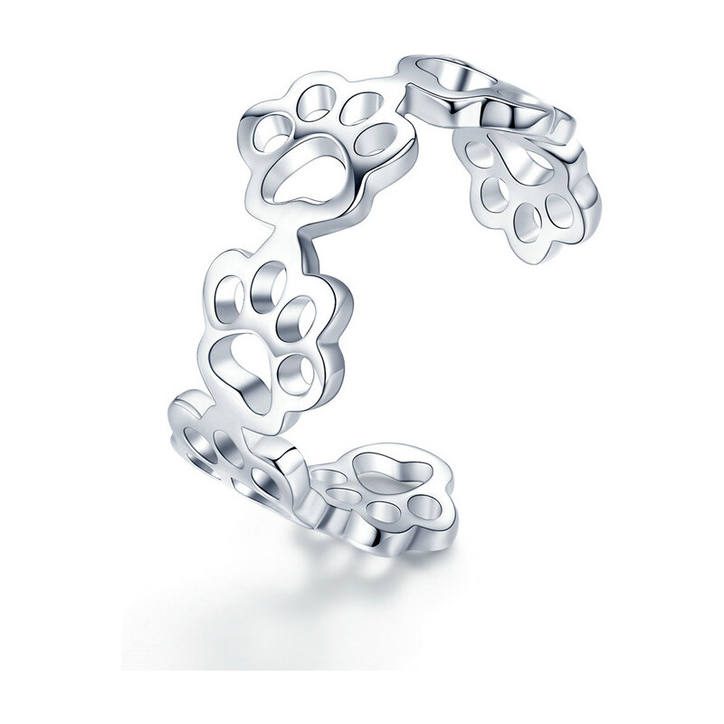 Emporial strieborný nastaviteľný packa_tlapka 29017643