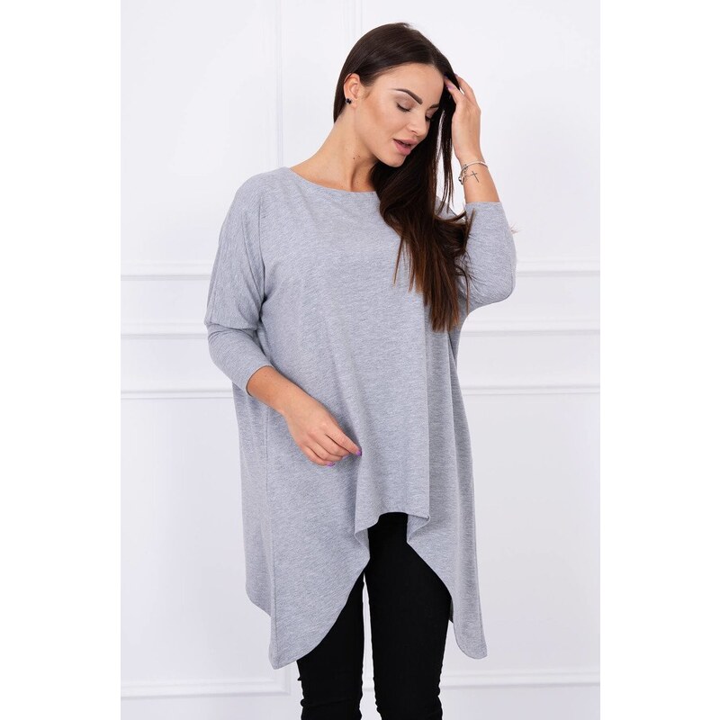 MladaModa Predĺžená blúzka model 8875 šedá 43383428