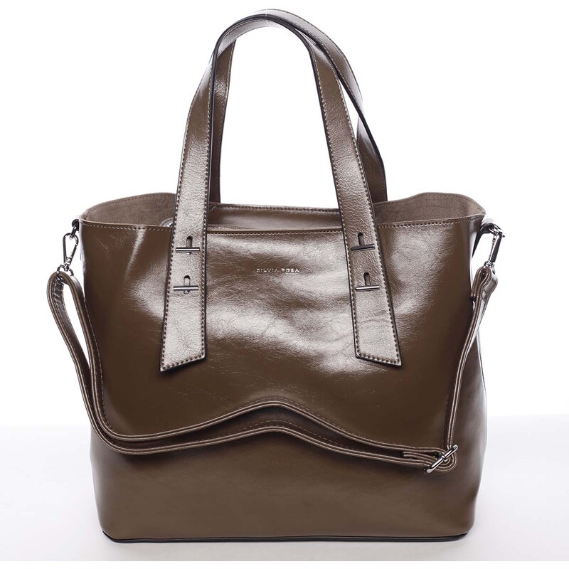 Dámska kabelka na rameno khaki - Silvia Rosa Selina hnedá 66982387