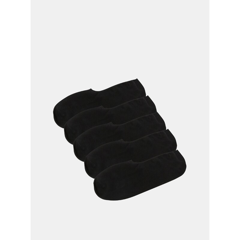 Sada piatich párov nízkych ponožiek v čiernej farbe Jack & Jones Basic 66803390