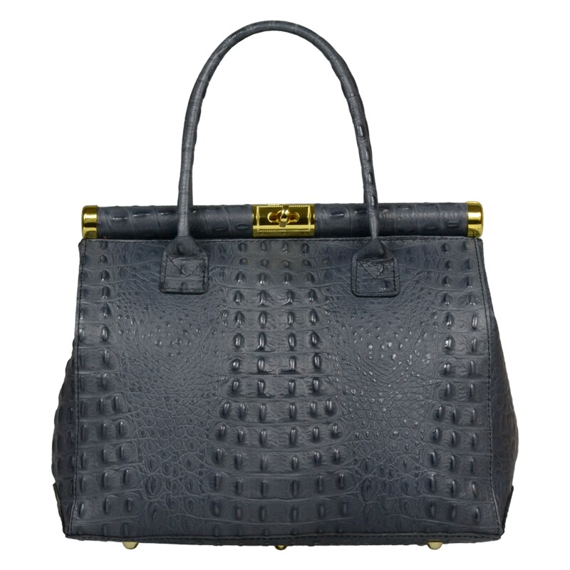 Sivá kožená talianska kabelka Laureta Grigia Cocco II NovaKabelka.sk 7736310