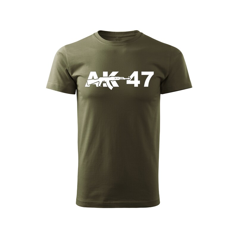 DRAGOWA krátke tričko AK-47, olivová 160g/m2