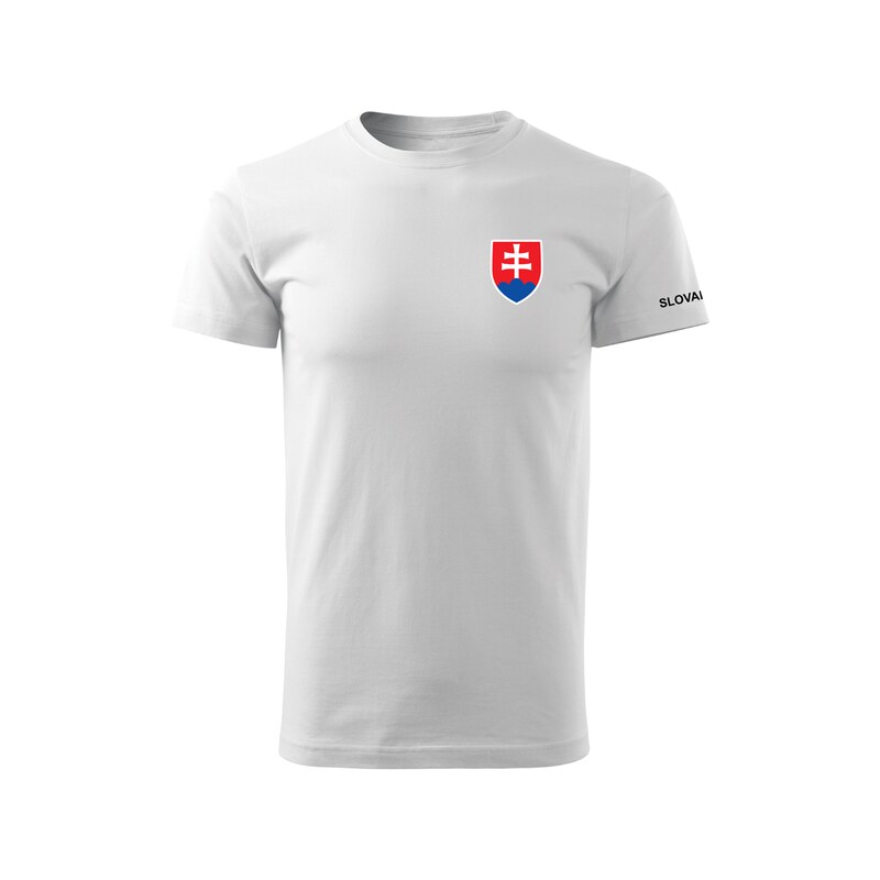DRAGOWA krátke tričko malý farebný slovenský znak, biela 160g/m2