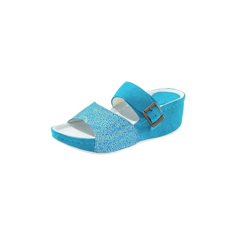 E-shop Kožené anatomické šľapky Dr. Feet, modré